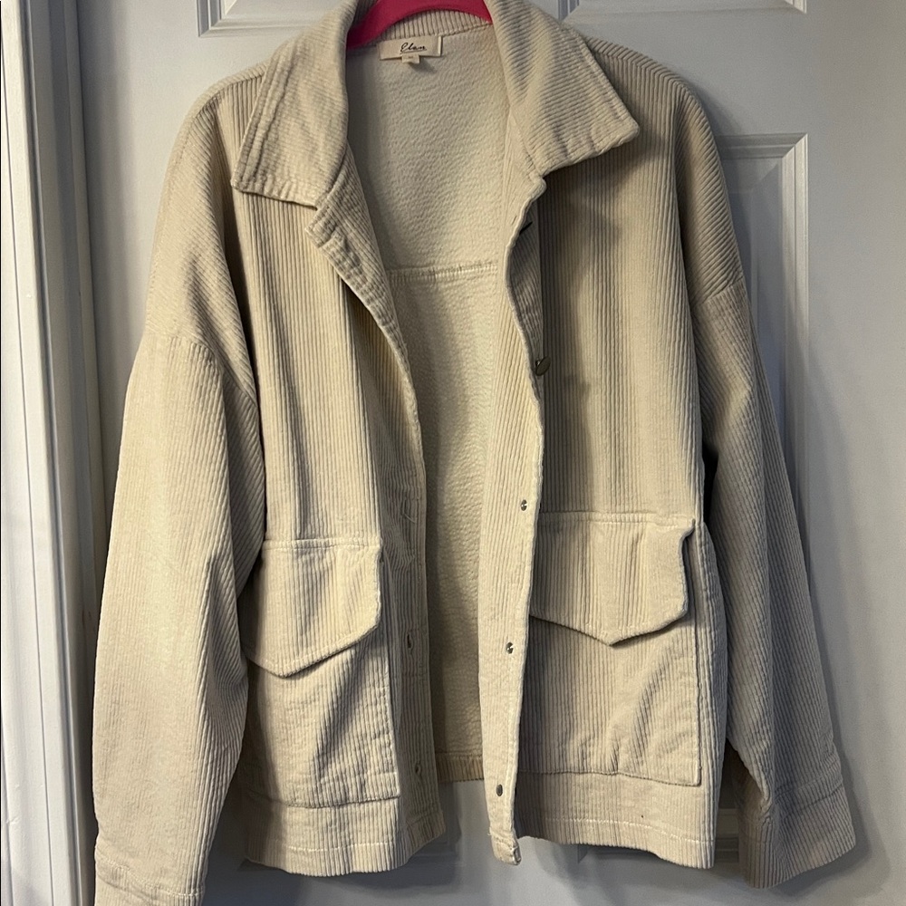 Elan cream corduroy shirt Jacket size Medium